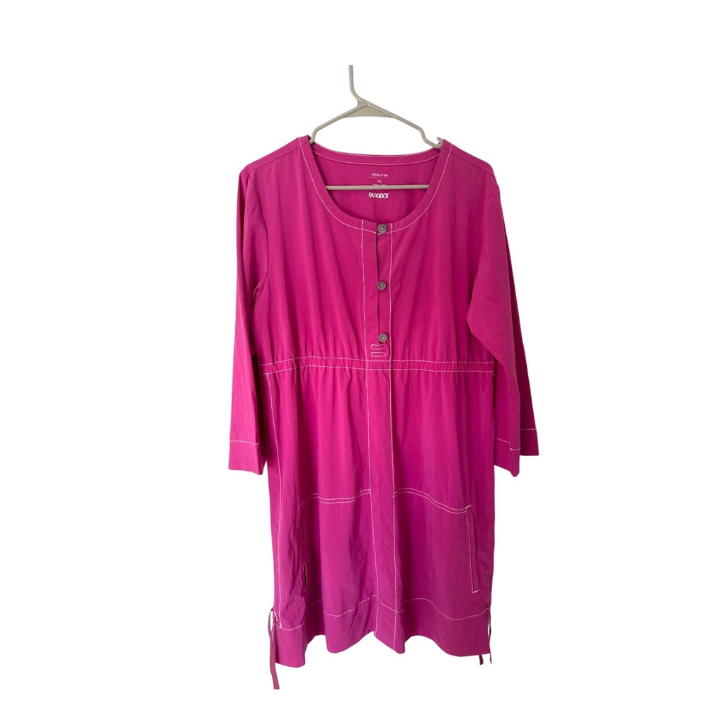 Title Nine IX:XXXX Magenta Pink Active Dress XL Cinched Waist Pockets Sporty